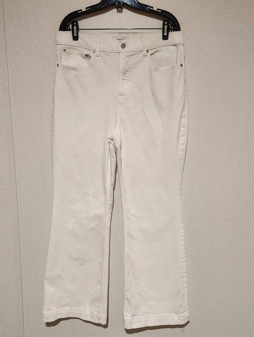 SPANX Womens Flare Jeans White High Rise Size 18